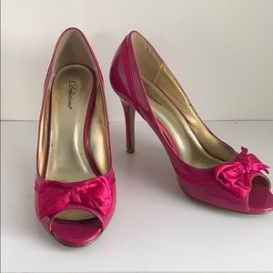 Peep Toe Leather Hills